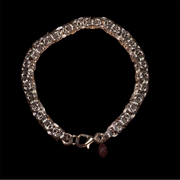Byzantine Chainmail Silver Tone Bracelet - Picture 4 of 6
